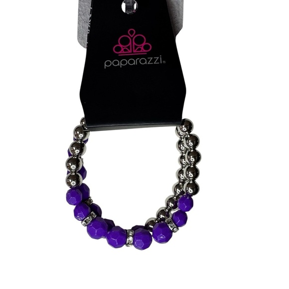 Paparazzi Purple Two by Two Twinkle bracelets - Picture 2 of 4